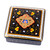 Hand-Painted Lacquered Black Walnut Wood Jewelry Box 'The Dark Aral Flowers'