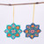 2 Lacquered Wood Star Ornaments Hand-Crafted in Uzbekistan 'Stunning Stars'