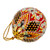 Classic Painted Round Crimson and Jonquil Ceramic Ornament 'Silk Road's Passion'