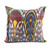 Classic Embroidered Silk Blend Cushion Cover from Uzbekistan 'Royal Union'