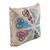 Classic Embroidered Silk Blend Cushion Cover in Bright Hues 'Enchanting Union'