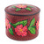 Hand-Painted Embossed Leather Floral and Leaf Decorative Box 'Vibrant Bouquet'