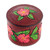 Hand-Painted Embossed Leather Floral and Leaf Decorative Box 'Vibrant Bouquet'
