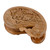 Hand-Carved Paisley-Shaped Leafy Walnut Wood Puzzle Box 'Portal to the Paisley Forest'