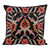 Classic Leafy Embroidered Black Silk Blend Cushion Cover 'Arcadia Nights'