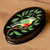 Bird-Themed Oval-Shaped Black Hand-Painted Jewelry Box 'Tender Treasure'