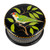 Painted Bird and Leafy-Themed Green and Black Jewelry Box 'Chant for Renewal'