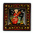 Classic Hand-Painted Red and Golden Papier Mache Jewelry Box 'Melody of the Nobleman'