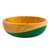 Dip Painted Hand Carved Wood Bowl large 'Spicy Green'