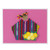 4 All Occasion Pink Greeting Cards with Maya Weaving Insets 'Pink Maya Flowers'