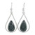 Sterling Silver Teardrop Earrings with Dark Green Jade 'Dark Green Droplet of Life'