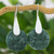 Modern Fair Trade Silver 925 Light Green Jade Earrings 'Cool Yaxha Jungle'