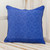Diamond Texture Maya Handwoven Blue Cotton Cushion Cover 'Sky Diamonds'