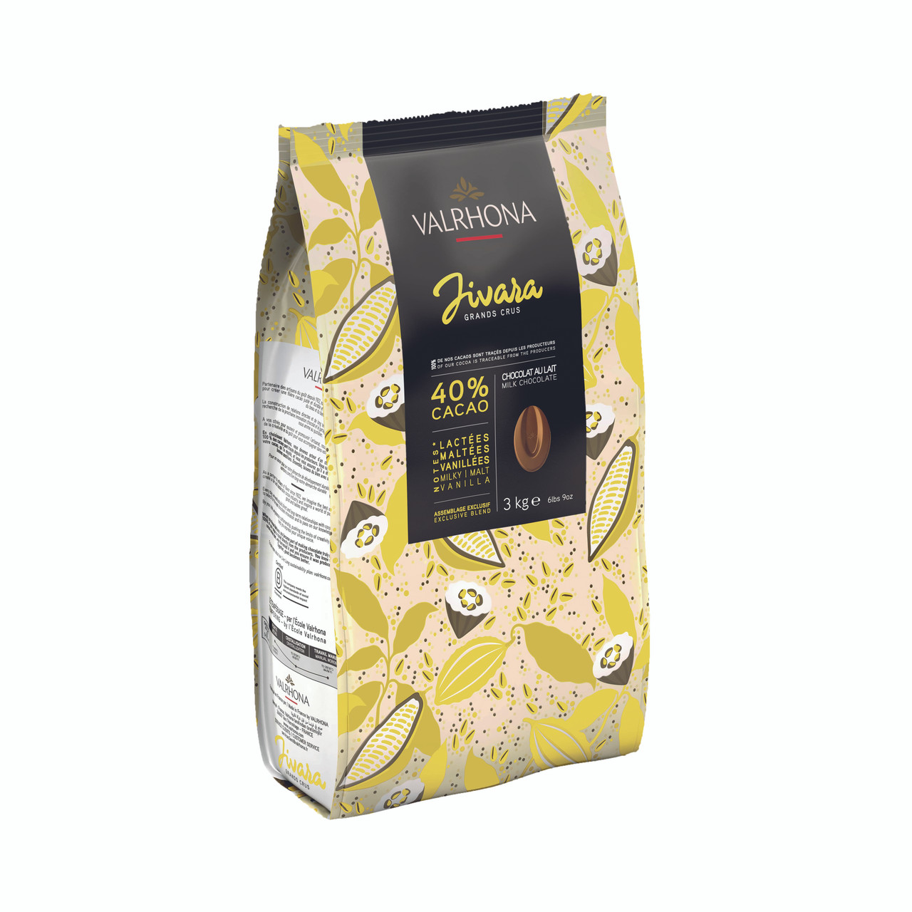 VALRHONA Jivara Lactée 40%1kg×2袋 Chocolate - Milk Chocolate - Jivara - 3 kg (6.6 lbs) - Valrhona