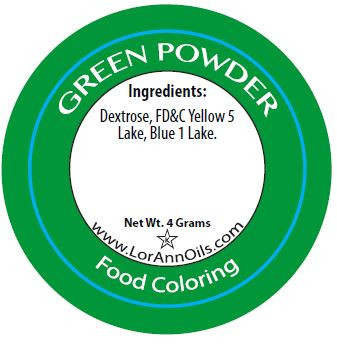 Food Colouring Powder Green 4 g / 0.5 oz LorAnn