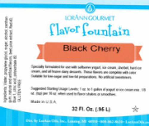 Black Cherry Flavour Fountain - LorAnn - 946 mL / 32 oz--SPECIAL ORDER.  PLEASE CALL FOR MORE DETAILS