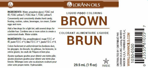 Brown Food Colouring - Liquid - 118 mL/4 oz - LorAnn
