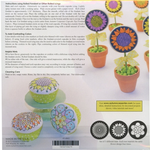 Cupcake/Cookie Texture Tops - Whimsy Blooms (Set of 3)