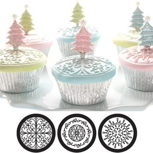 Cupcake/Cookie Texture Tops - Scroll (Set of 3)