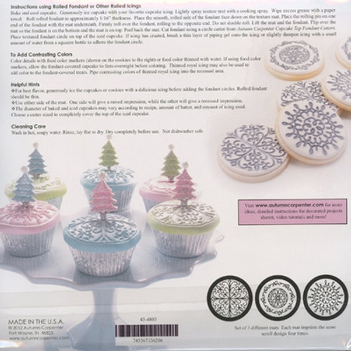 Cupcake/Cookie Texture Tops - Scroll (Set of 3)