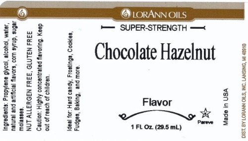 Chocolate Hazelnut Flavour - 1 oz - LorAnn Chocolate Hazelnut Flavour - 1 oz - LorAnn