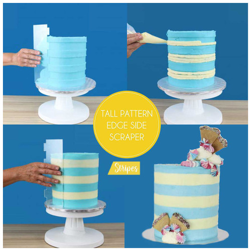 PME Stripes Extra Wide Tall Patterned Edge Side Scraper, 1 Count PME Stripes Extra Wide Tall Patterned Edge Side Scraper, 1 Count