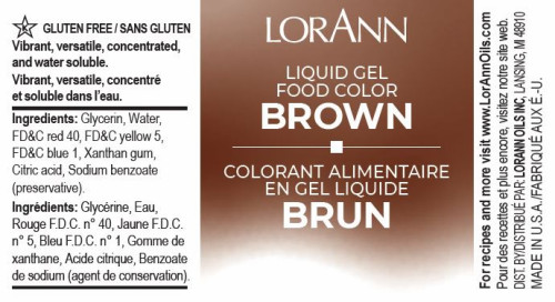Brown Food GEL Colouring - 0.95 L/32 fl oz - LorAnn Brown Food GEL Colouring - 0.95 L/32 fl oz - LorAnn
