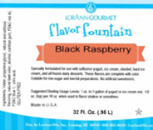 Black Raspberry Flavour Fountain - LorAnn - 946 mL / 32 oz--SPECIAL ORDER. PLEASE CALL FOR MORE DETAILS Black Raspberry Flavour Fountain - LorAnn - 946 mL / 32 oz--SPECIAL ORDER. PLEASE CALL FOR MORE DETAILS