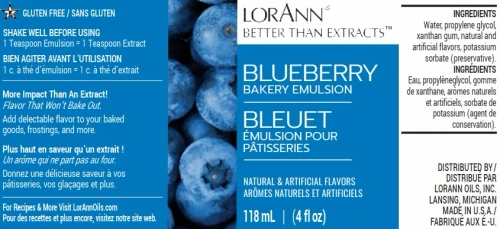 LorAnn - Blueberry Bakery Emulsion NO ADDED COLOUR - 16 oz