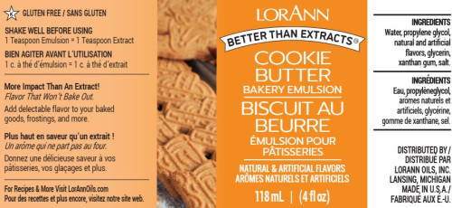 LorAnn - Cookie Butter Bakery Emulsion - 16 oz LorAnn - Cookie Butter Bakery Emulsion - 16 oz