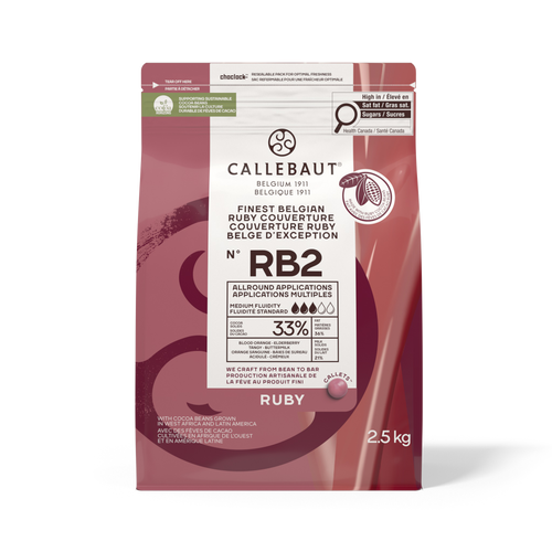 Chocolate - 33% -Ruby (RB2) - 2.5 kg (5.5 lbs) - Callebaut