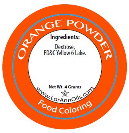 Food Coloring Powder - Orange - 4 g / 0.5 oz - LorAnn