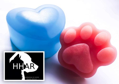 Coconut Baby Blue Heart & Baby Pink Paw Soap for Harmony & Hope Animal Rescue