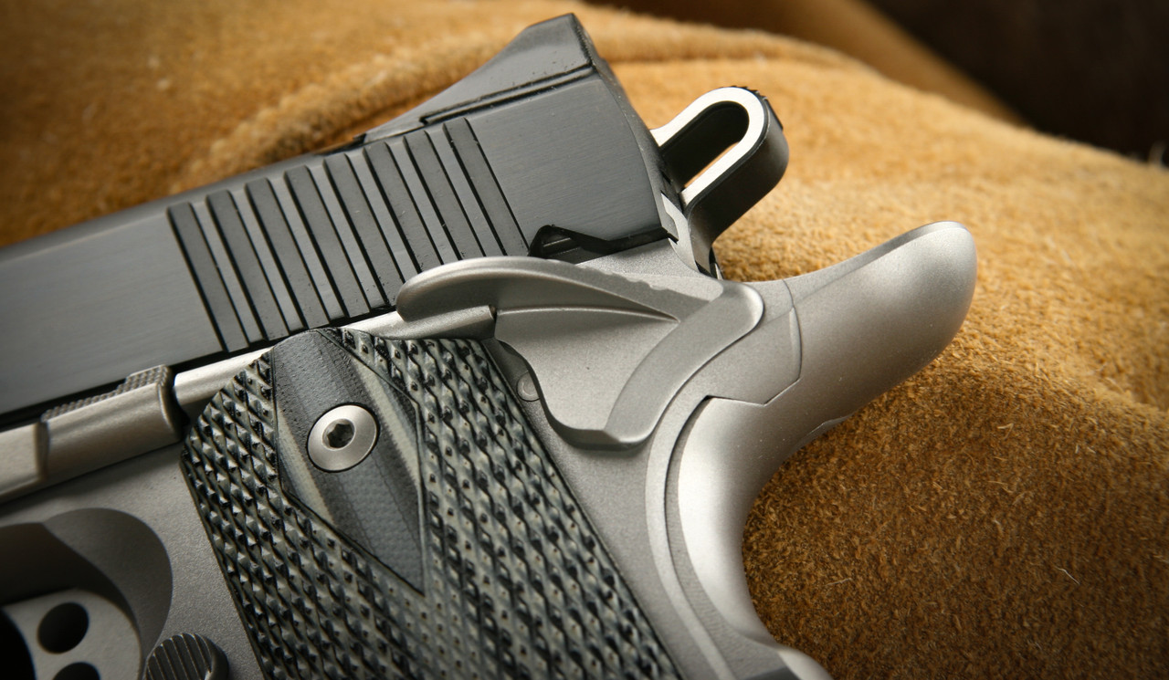 A Chen thumb safety and grip safety installed on a Springfield 1911