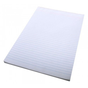QUILL SUPER BANK PAD WHITE A4 100 Leaf Ruled Both Sides Pack of 10