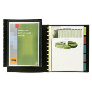 MARBIG KWIK ZIP DISPLAY BOOK A4 W/Insert Cover 10Pkt Black
