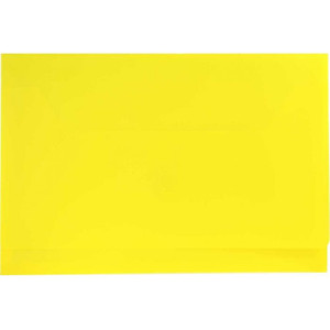 Osmer Plastic Document Wallet with Velcro Seal Foolscap, Yellow