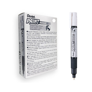 Pentel MMP20 Paint Marker Medium Bullet 3.0mm White, Box of 12