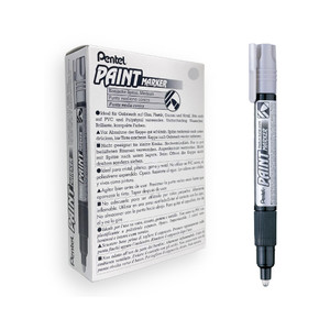 Pentel MMP20 Paint Marker Medium Bullet 3.0mm Silver, Box of 12