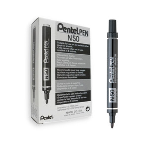 Pentel N50 Permanent Marker Bullet Point 1.5mm Black,  , Box of 12