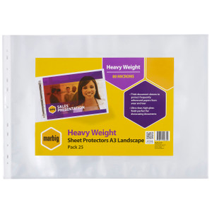 MARBIG COPYSAFE SHEET PROTECTR A3 Deluxe Landscape Pk25