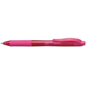 Pentel BL107 Energel X Liquid Gel Pen Retractable Fine 0.7mm Pink, Box of 12