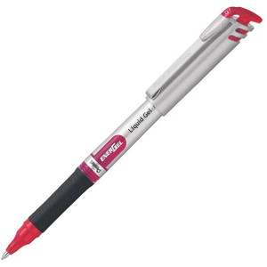 Pentel BL17 Energel Liquid Gel Pen Roller Ball Fine 0.7mm Red, Box of 12