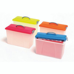 CRYSTALFILE CARRY CASE LIME LID/CLEAR BASE