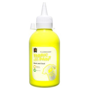 FLUORESCENT FABRIC AND CRAFT PAINT 250ML YELLOW