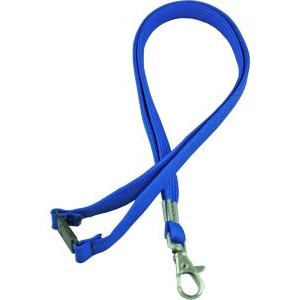 WOVEN LANYARD With Safety release and D clip - Blue Pk20