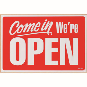 GEO COLOURED SIGNS Open Closed 203x305mm Red Wht