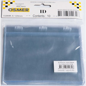 ID POUCH - LANDSCAPE CLEAR PVC 155 X 129mm Pk10