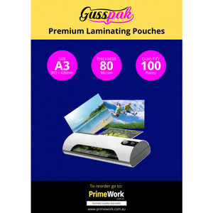 Gusspak Laminating Pouches A3 80 Micron Box of 100 Gloss