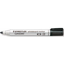 Staedtler 351 Lumocolor Whiteboard Marker 2.0mm Bullet Point - Black, Box of 10